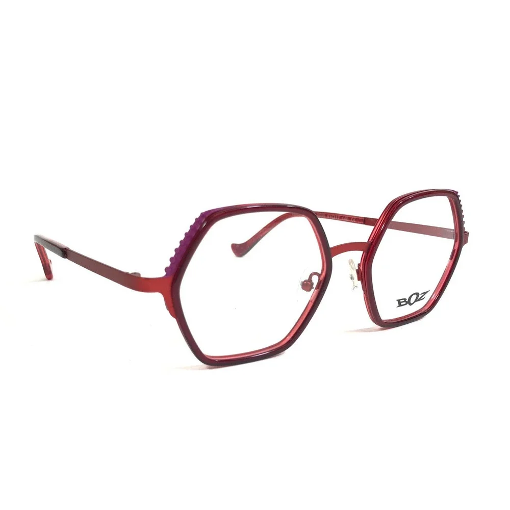 BOZ by J.F. Rey Eyeglasses Frames MADYSSON 3535 Shiny Red Hexagonal 51-17-140
